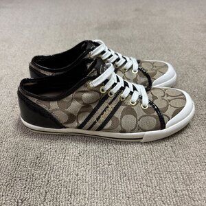Coach Polly Sneakers Brown Lace Up Women’s Size 7